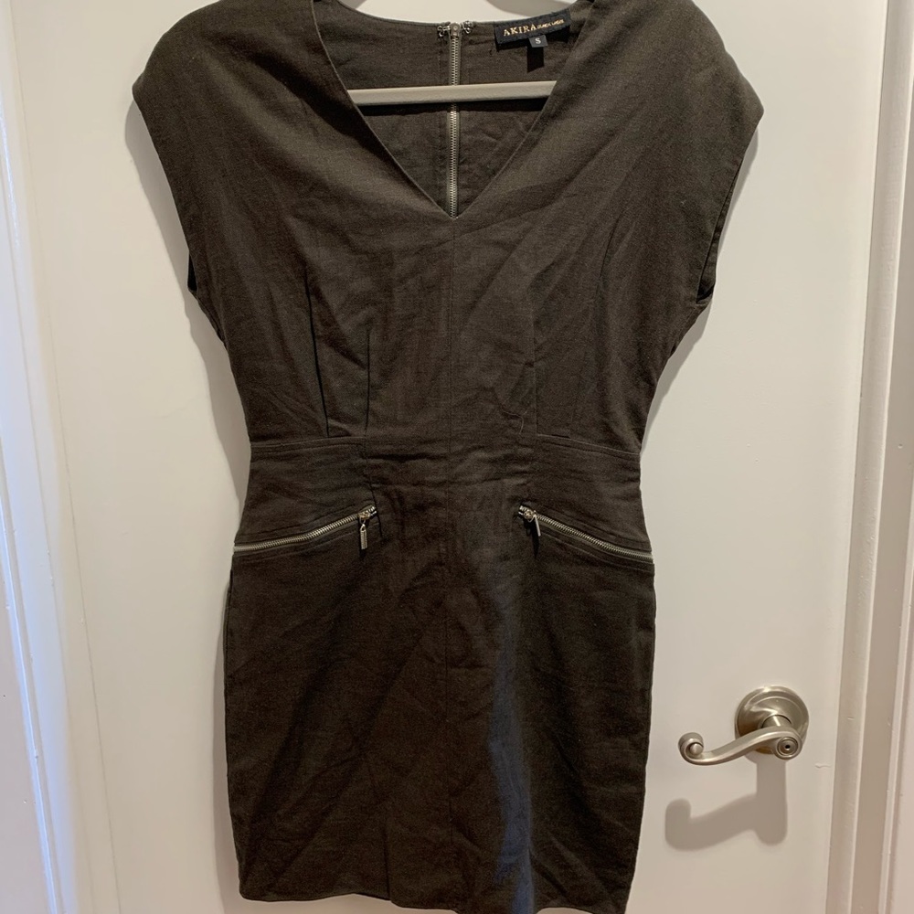 Akira Black Label olive green cocktail dress